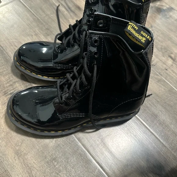 Dr. Martens Black Leather Boots unisex NWOT NWOT Dr. Martens 1460 x Raf Simons Smooth Leather Ring Boots  main image 2